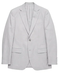 Alberto Nardoni Light Grey Linen Slim Fit Notch Lapel Two Button Suit