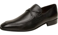 Alfredo Mens Black Slip-on Loafer Leather Dress Shoes