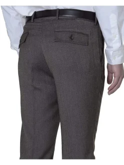 American Rag Mens Slim Fit Brown Herringbone Machine Washable Dress Pants