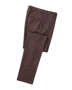 Amonce By Romaster Burgundy Wool Blend Slim Fit Notch Lapel 3 Button Suit