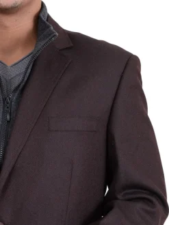 Apollo King Brown Textured Wool Blazer Sportcoat With Removable Mock Liner
