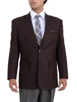 Apollo King Brown Textured Wool Blazer Sportcoat With Removable Mock Liner