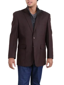 Apollo King Brown Textured Wool Blazer Sportcoat With Removable Mock Liner