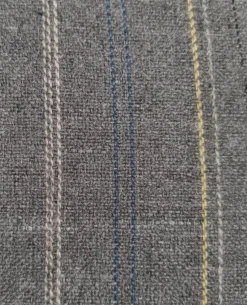 Apollo King Mens Gray Stripe Classic Fit Peak Lapel Wool 3 Piece Suit