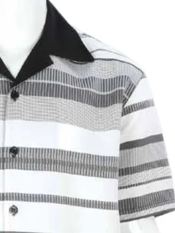 Apollo King Royal Diamond Black and White Striped Classic Fit Walking Suit