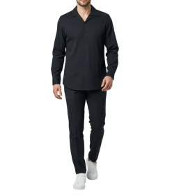 Apollo King Royal Diamond Black Textured Classic Fit 2 Piece Walking Suit