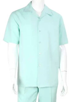 Apollo King Royal Diamond Green Birdseye Classic Fit 2 piece Walking Suit