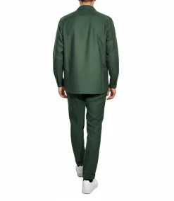Apollo King Royal Diamond Green Herringbone Classic Fit 2 Piece Walking Suit