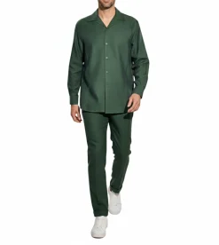 Apollo King Royal Diamond Green Herringbone Classic Fit 2 Piece Walking Suit