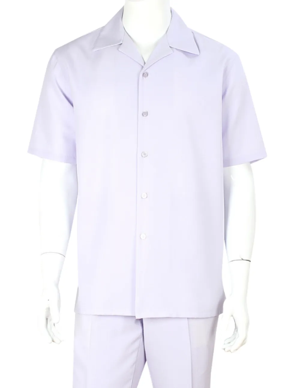 Apollo King Royal Diamond Lavander Classic Fit Short Sleeve 2 Piece Walking Suit
