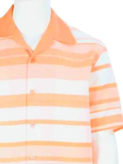 Apollo King Royal Diamond Orange Classic Fit Short Sleeve 2 Piece Walking Suit