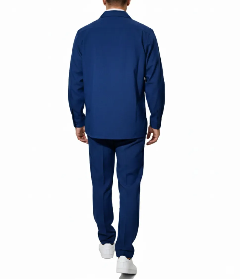 Apollo King Royal Diamond Solid Navy Regular Fit 2 Piece Walking Suit