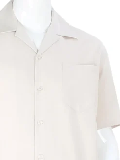 Apollo King Royal Diamond Tan Classic Fit Short Sleeve 2 Piece Walking Suit