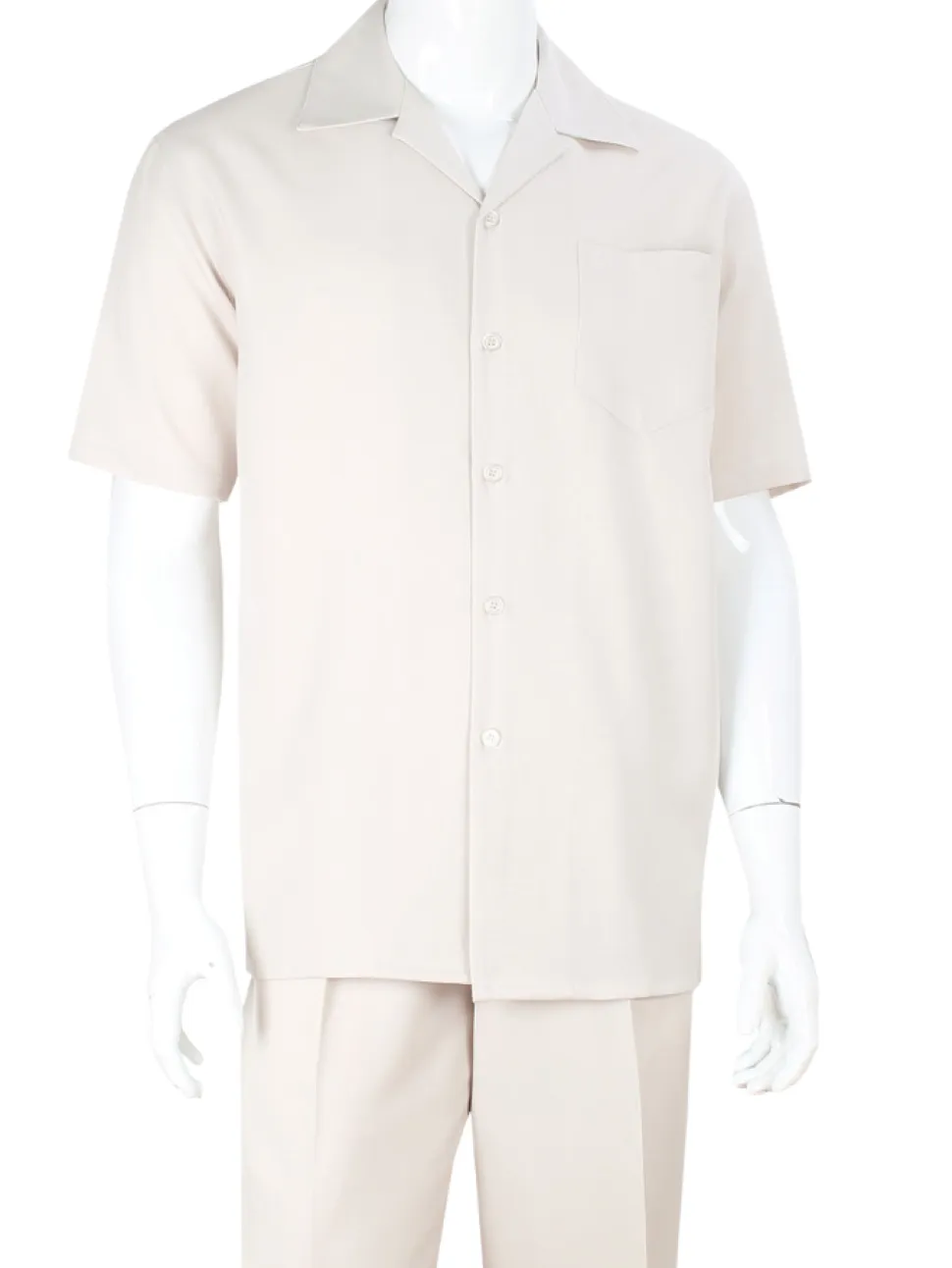Apollo King Royal Diamond Tan Classic Fit Short Sleeve 2 Piece Walking Suit
