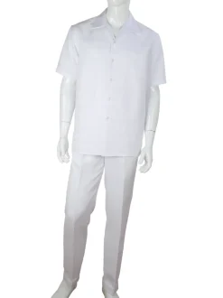 Apollo King Royal Diamond White Classic Fit 2 Piece Walking Suit