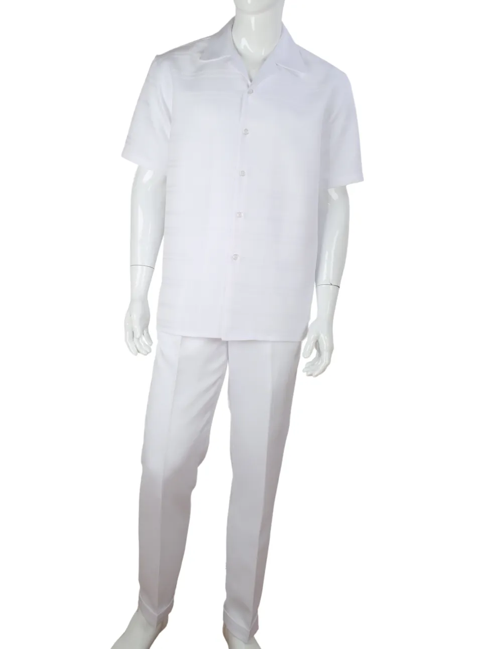 Apollo King Royal Diamond White Classic Fit 2 Piece Walking Suit