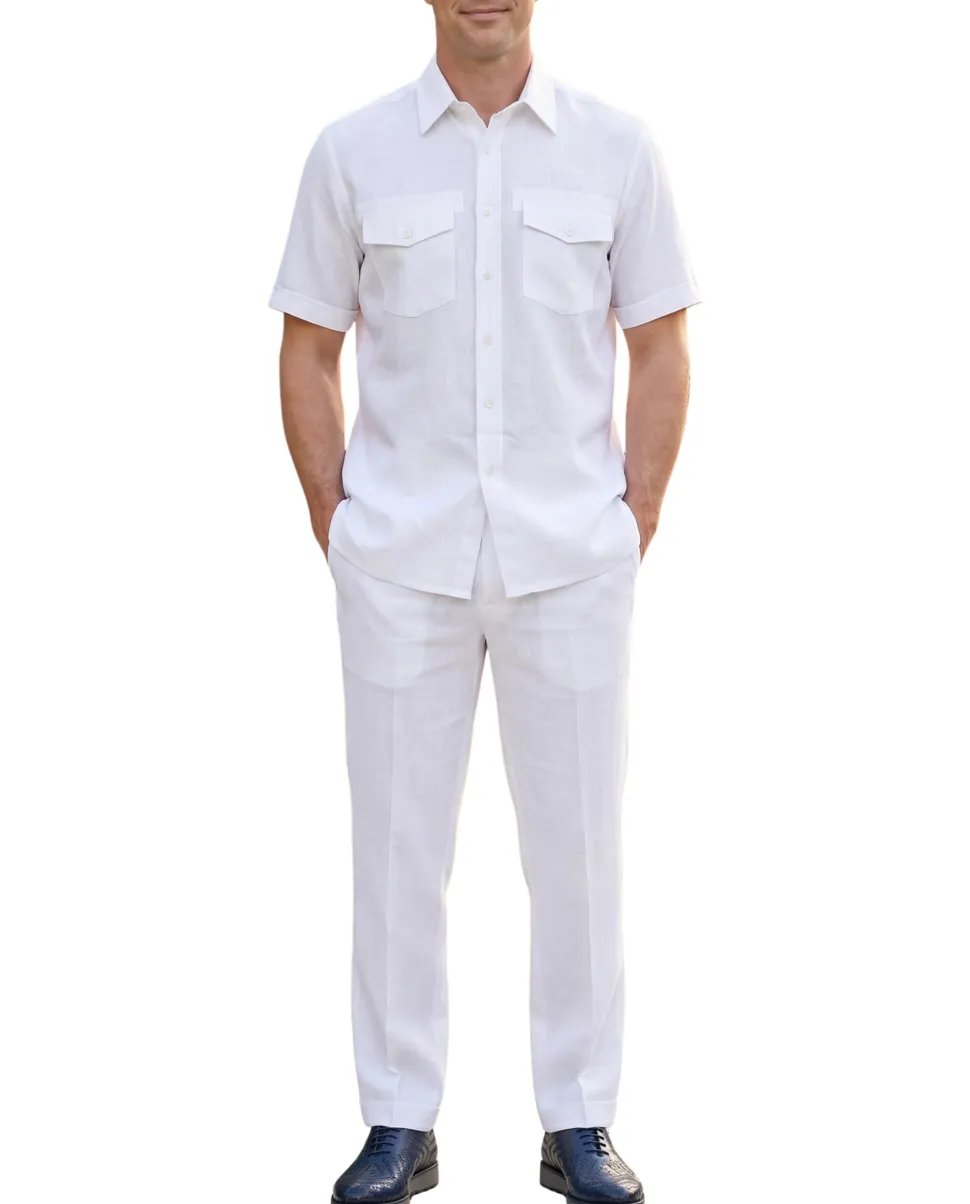 Apollo King Royal Diamond White Regular Fit Spread Collar Walking Suit