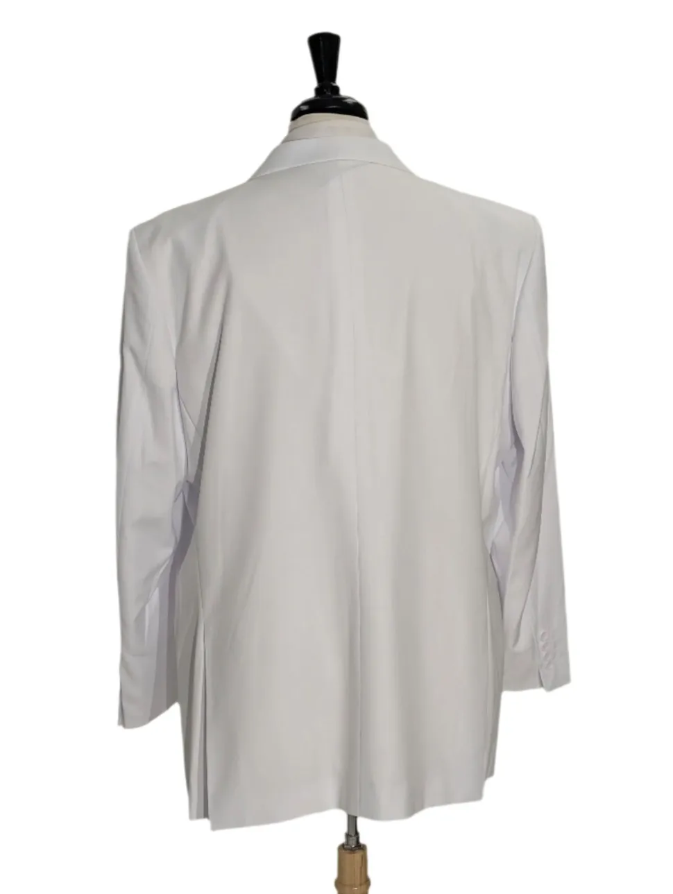 Apollo King Solid White Double Breasted Suit 46R