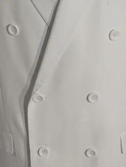 Apollo King Solid White Double Breasted Suit 46R