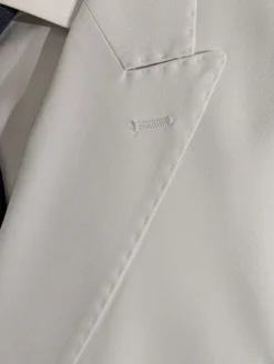 Apollo King Solid White Double Breasted Suit 46R
