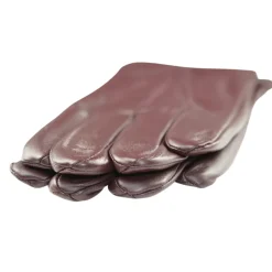 Ariston Mens Solid Burgundy Touch Screen Genuine Leather Gloves