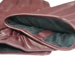 Ariston Mens Solid Burgundy Touch Screen Genuine Leather Gloves