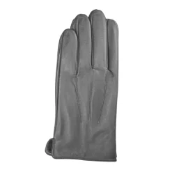 Ariston Mens Solid Gray Touch Screen Genuine Leather Gloves