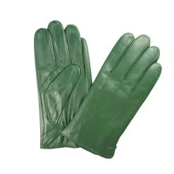 Ariston Mens Solid Green Touch Screen Genuine Leather Gloves