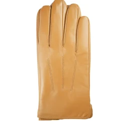 Ariston Mens Solid Tan Touch Screen Genuine Leather Gloves
