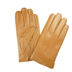 Ariston Mens Solid Tan Touch Screen Genuine Leather Gloves