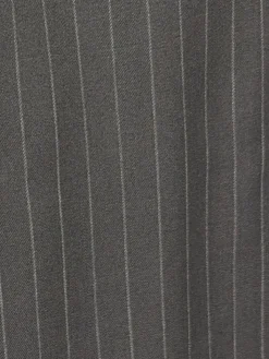 Armani Collezioni Black Pinstriped Notch Lapel Wool 2-Button Suit - 46R