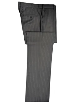 Armani Collezioni Black Pinstriped Notch Lapel Wool 2-Button Suit - 46R