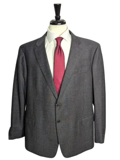 Armani Collezioni Brown And Gray Plaid G-Line Notch Lapel Two Button Suit 48R
