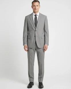 Armani Collezioni Giorgio Light Gray Micro Check Regular Fit Notch Lapels Two Button Suit 42L