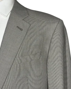 Armani Collezioni Giorgio Light Gray Micro Check Regular Fit Notch Lapels Two Button Suit 42L