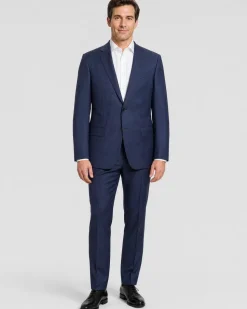 Armani Collezioni G-Line Blue Textured Slim Fit Notch Lapel 2-Button Wool Suit - 44L