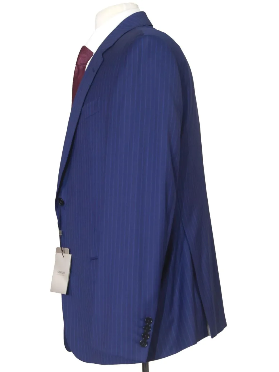 Armani Collezioni G-Line 42L Blue Pinstripe 100% Wool Slim Fit 2 Piece Suit