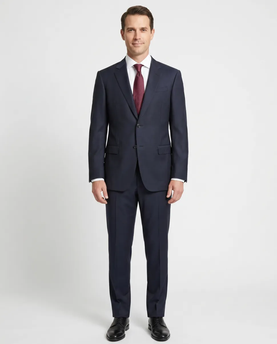 Armani Collezioni G-Line Mens 42L Solid Navy Blue 2 Piece Suit