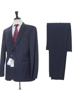 Armani Collezioni G-Line Mens 42L Solid Navy Blue 2 Piece Suit