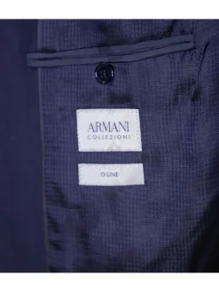 Armani Collezioni G-Line Mens 42L Solid Navy Blue 2 Piece Suit