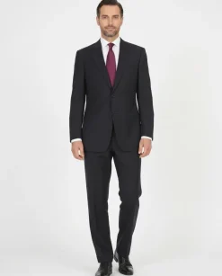 Armani Collezioni Men's 42L Black Pinstripe 100% Wool Slim Fit 2 Piece Suit