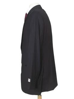 Armani Collezioni Men's 42L Black Pinstripe 100% Wool Slim Fit 2 Piece Suit