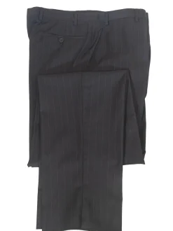 Armani Collezioni Men's 42L Black Pinstripe 100% Wool Slim Fit 2 Piece Suit