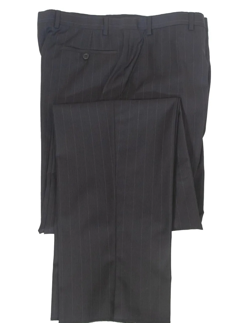 Armani Collezioni Men's 42L Black Pinstripe 100% Wool Slim Fit 2 Piece Suit