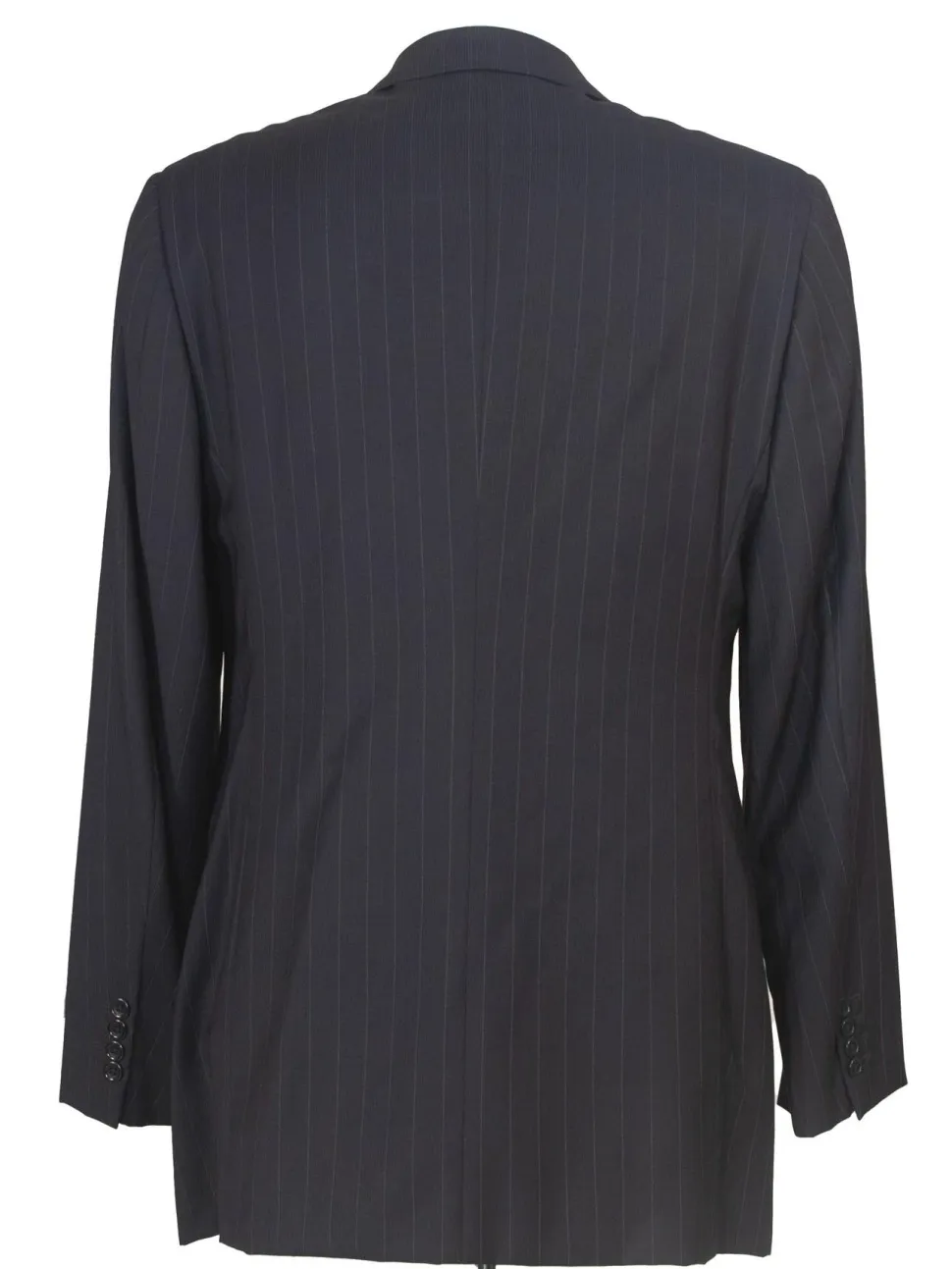 Armani Collezioni Men's 42L Black Pinstripe 100% Wool Slim Fit 2 Piece Suit