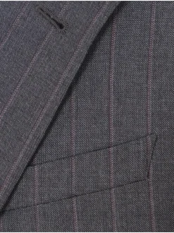 Armani Collezioni Mens 42R Gray Striped Wool Blend 2 Piece Suit