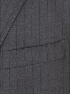 Armani Collezioni Mens Slim Fit Charcoal Pinstripe 100% Wool 2 Piece Suit