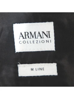 Armani Collezioni Mens Slim Fit Charcoal Pinstripe 100% Wool 2 Piece Suit