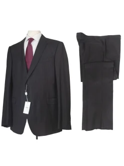 Armani Collezioni Mens Slim Fit Charcoal Pinstripe 100% Wool 2 Piece Suit