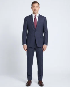 Armani Collezioni M-Line Mens 42R Navy Blue Check 2 Piece Suit